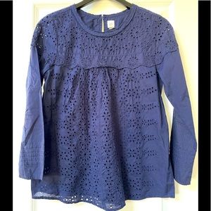 GAP Navy Eyelet Top